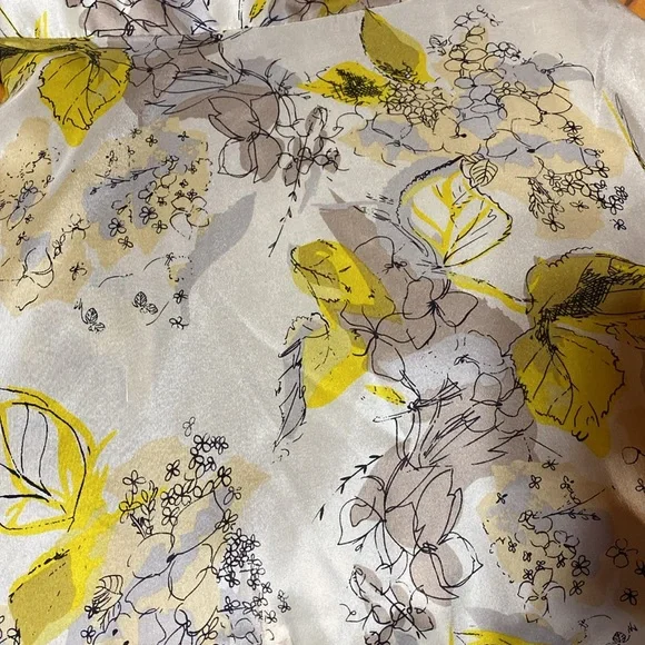 Anthropologie Hitherto Yellow and Black Silk Floral Halter Dress - Picture 4 of 9